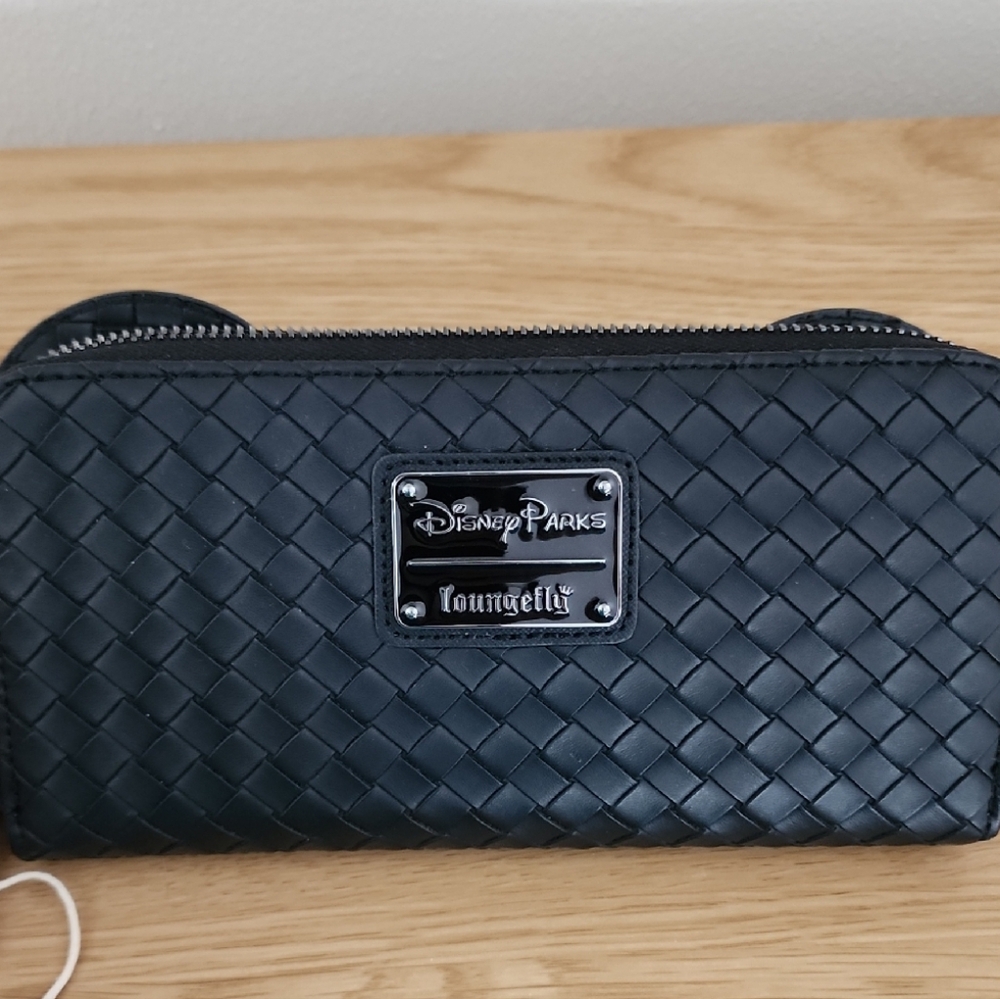 Disney Parks Loungefly Black Woven Wallet NWT